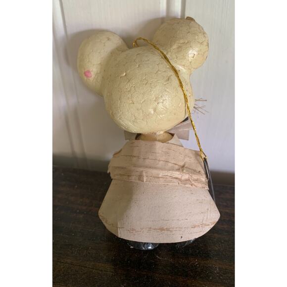 Mouse Styrofoam‎ Vintage Bow Tie Adorable Christmas Ornament - Picture 2 of 2